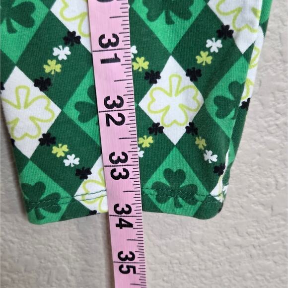 NOBO Green St. Patricks Day Leggings Clover Shamrock Diamond - Picture 8 of 12